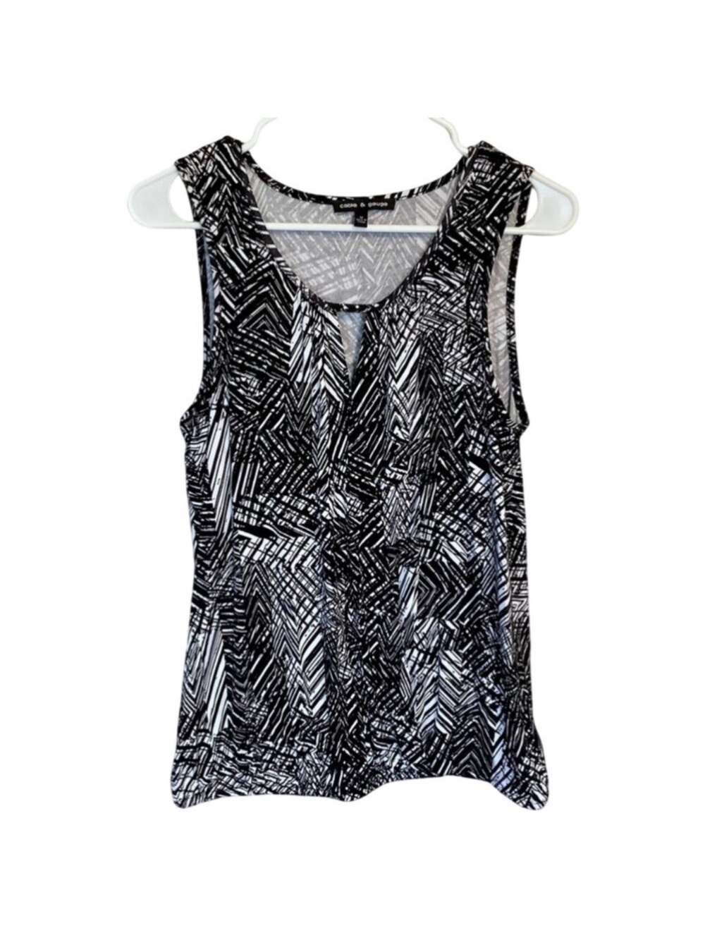 Kenneth Cole Black & White Geometric Keyhole Tank